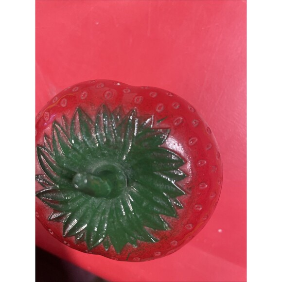 Vintage 1950s Hazel Atlas Red Strawberry Jam Jelly Jar w/Lid Unmarked Tableware - Picture 12 of 12